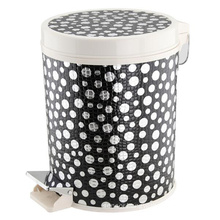 Plastic and Leatherette Covered Fashion Pedal Dust Bin
